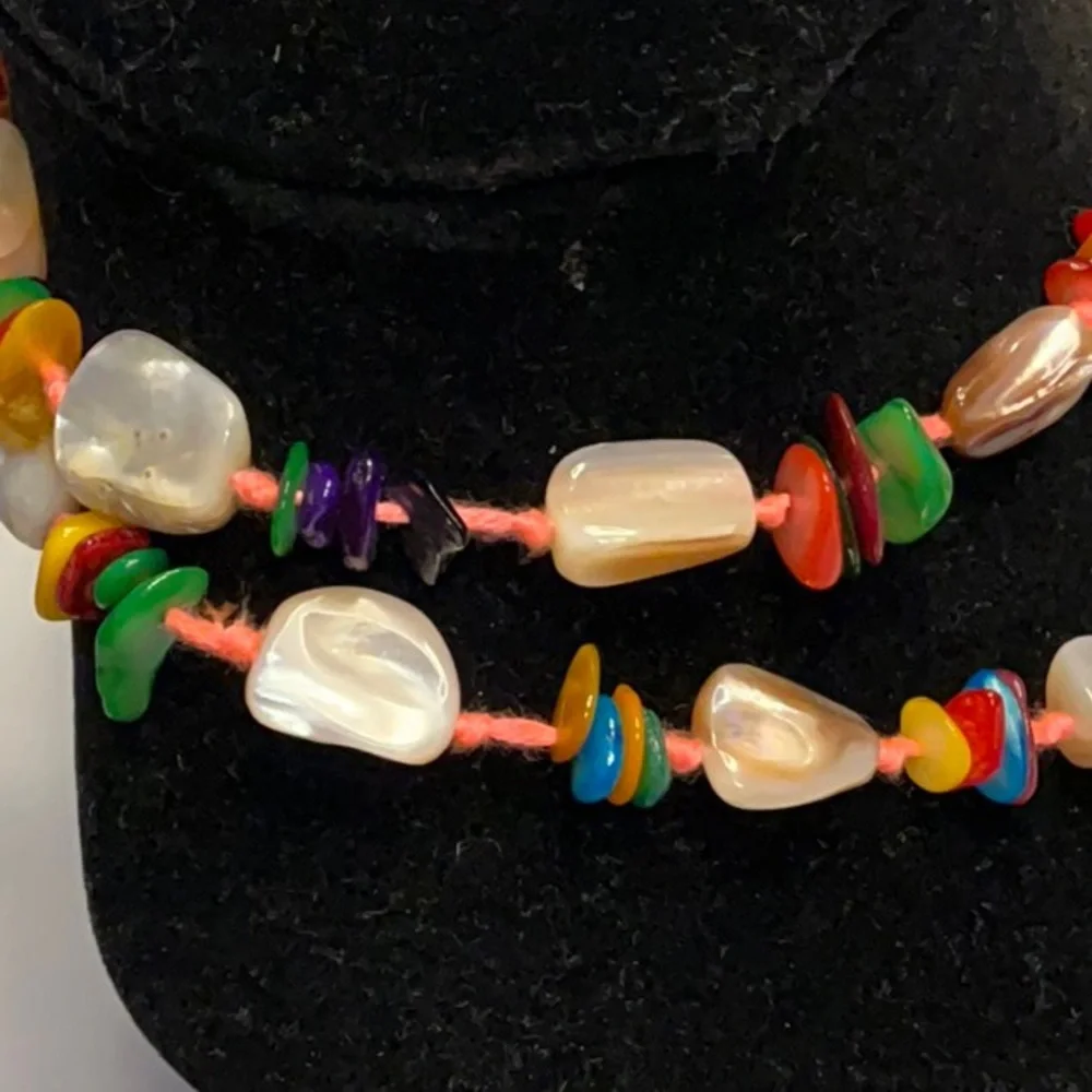 Free People X Ariana Ost “At The Market” Necklace ~ Neon Yellow/Orange; NWT - Picture 8 of 16